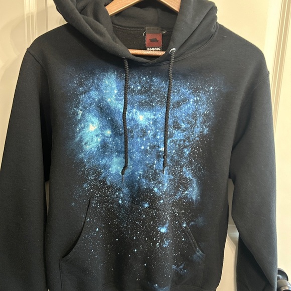 EUC Tony Hawk Black and Blue Cosmic Sweatshirt size Small Y2K streetwear classic - Picture 3 of 9